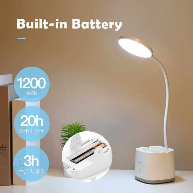 YAGE T109 Rechargeable USB Touch Table Lamp with Pen Holder