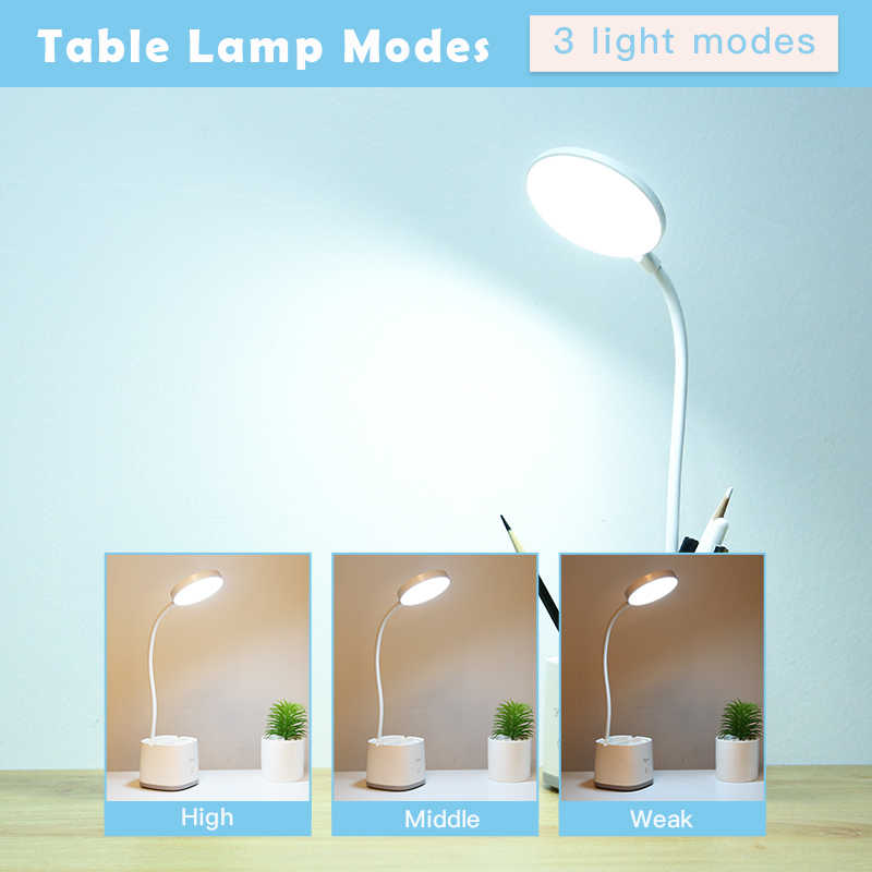 YAGE T109 Rechargeable USB Touch Table Lamp with Pen Holder