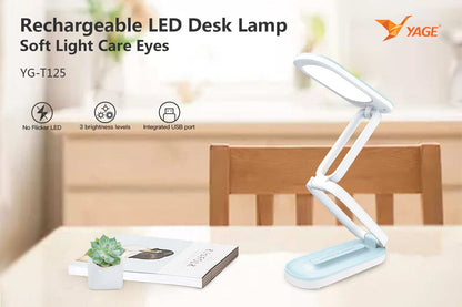 YAGE T109 Rechargeable USB Touch Table Lamp with Pen Holder