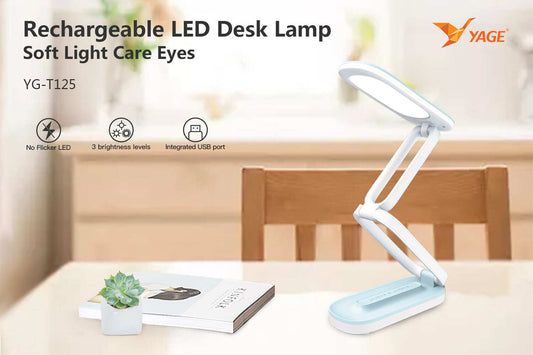 YAGE T109 Rechargeable USB Touch Table Lamp with Pen Holder