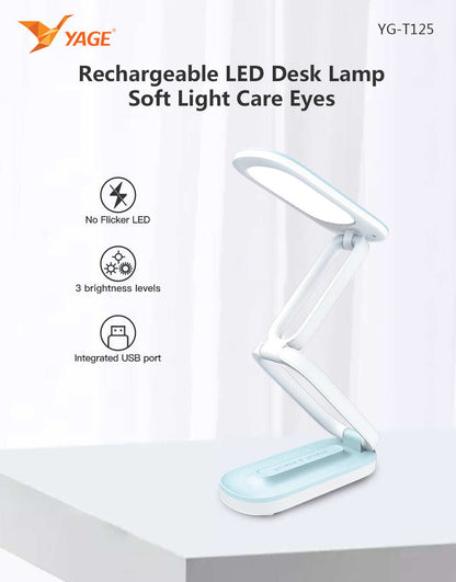 YAGE T109 Rechargeable USB Touch Table Lamp with Pen Holder